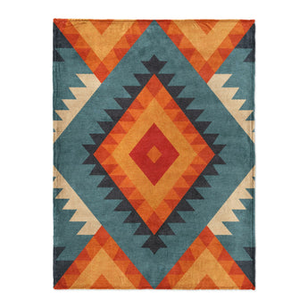 Zareen Blue & Orange in Large (60" x 80") Size