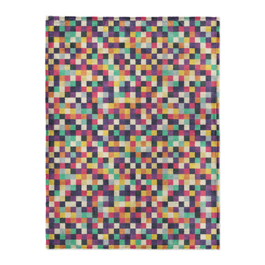 Pixel Mosaic Multicolor Midtone in Large (60" x 80") Size