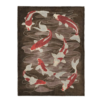 Koi Pond Brown in Large (60" x 80") Size
