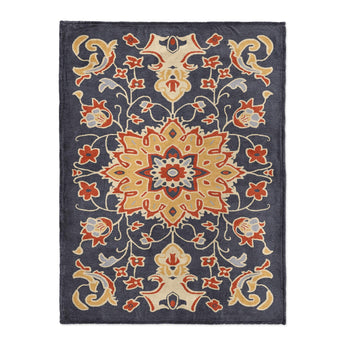 Baldwin Navy & Red in Large (60" x 80") Size