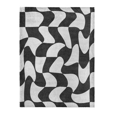 Twyla Checkered Black & White in Large (60" x 80") Size