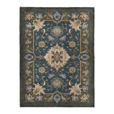 Miriam Navy & Olive Green in Large (60" x 80") Size