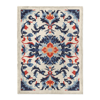 Wilhemina Navy & Red in Large (60" x 80") Size