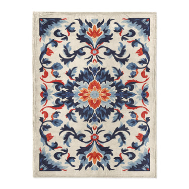 Wilhemina Navy & Red in Large (60" x 80") Size