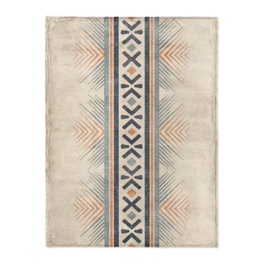 Loxcie Ivory & Blue in Large (60" x 80") Size