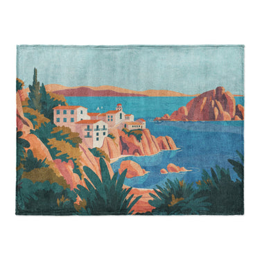 Mediterranean Cliffside Village in Large (60" x 80") Size