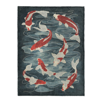 Koi Pond Blue in Large (60" x 80") Size