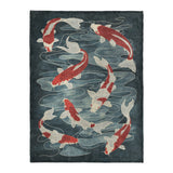Koi Pond Blue in Large (60" x 80") Size