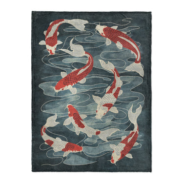 Koi Pond Blue in Large (60" x 80") Size