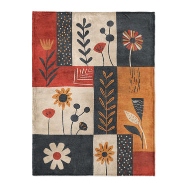 Midsummer Bloom Blue & Red in Large (60" x 80") Size