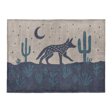 Desert Coyote Midnight & Dusty Blue in Large (60" x 80") Size