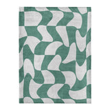 Twyla Checkered Aquamarine in Large (60" x 80") Size