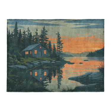 Adirondack Lakeside Cabin in Large (60" x 80") Size