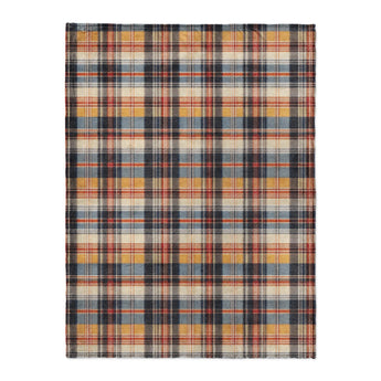 MacPherson Plaid Navy & Gold in Large (60" x 80") Size