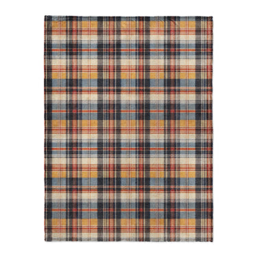 MacPherson Plaid Navy & Gold in Large (60" x 80") Size