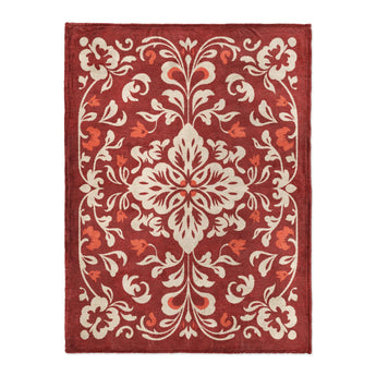 Annette Red & Ivory in Large (60" x 80") Size
