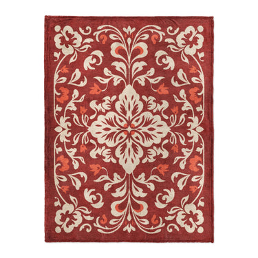 Annette Red & Ivory in Large (60" x 80") Size