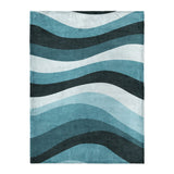 Sinuous Teal Monochrome in Large (60" x 80") Size