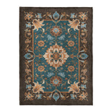 Miriam Dark Teal & Brown in Large (60" x 80") Size