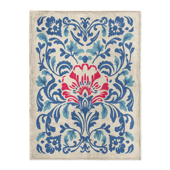 Beryl Blue & Red in Large (60" x 80") Size