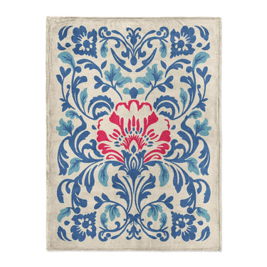 Beryl Blue & Red in Large (60" x 80") Size