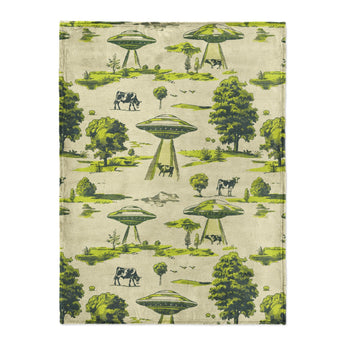 UFO Cow Abduction Toile in Large (60" x 80") Size