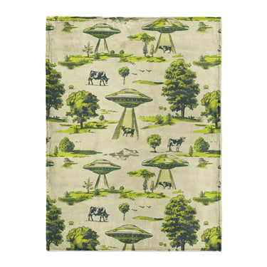 UFO Cow Abduction Toile in Large (60" x 80") Size
