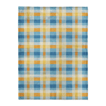 Monroe Plaid Blue & Yellow in Large (60" x 80") Size
