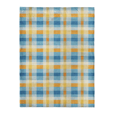 Monroe Plaid Blue & Yellow in Large (60" x 80") Size