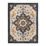 Louanne Navy & Orange in Large (60" x 80") Size