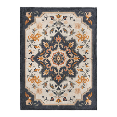 Louanne Navy & Orange in Large (60" x 80") Size