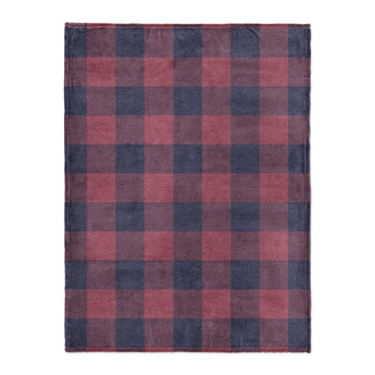 Buffalo Plaid Maroon & Navy in Large (60" x 80") Size