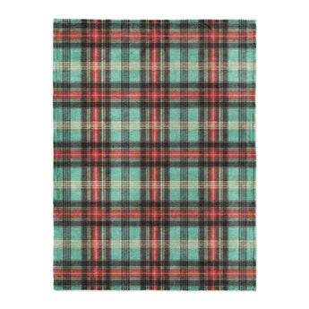 Ferguson Plaid Teal Red in Large (60" x 80") Size