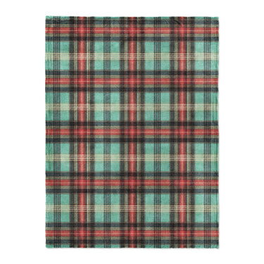Ferguson Plaid Teal Red in Large (60" x 80") Size