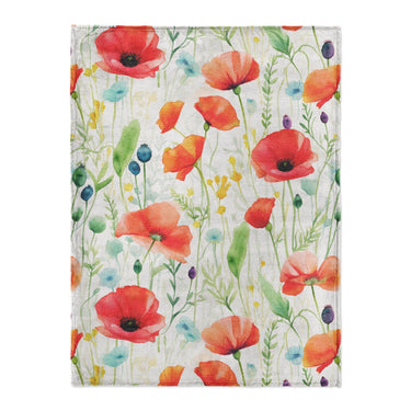Watercolor Poppies in Large (60" x 80") Size
