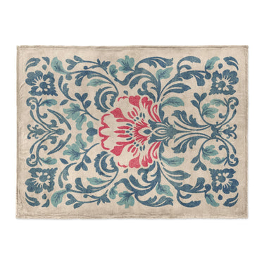 Beryl Blue & Red in Large (60" x 80") Size