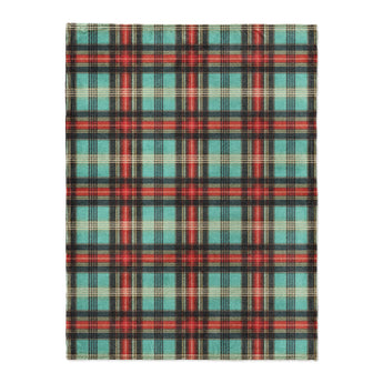 Ferguson Plaid Teal Red in Large (60" x 80") Size