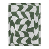 Twyla Checkered Army Green in Large (60" x 80") Size