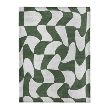 Twyla Checkered Army Green in Large (60" x 80") Size