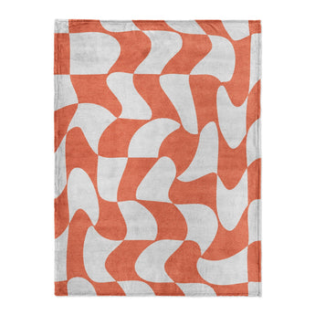 Twyla Checkered Coral in Large (60" x 80") Size