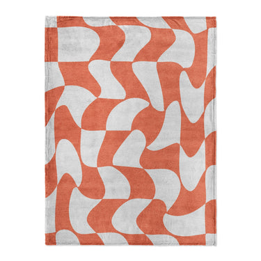 Twyla Checkered Coral in Large (60" x 80") Size