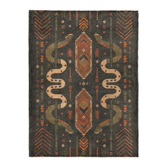 Ophidian Snakes Green & Orange in Large (60" x 80") Size