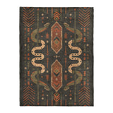 Ophidian Snakes Green & Orange in Large (60" x 80") Size