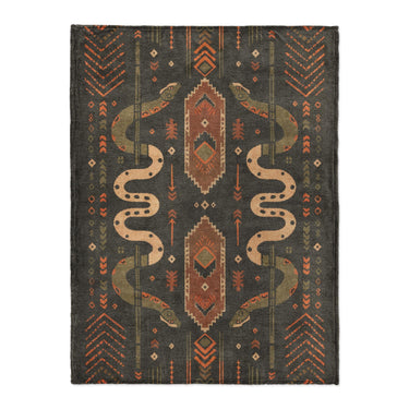 Ophidian Snakes Green & Orange in Large (60" x 80") Size