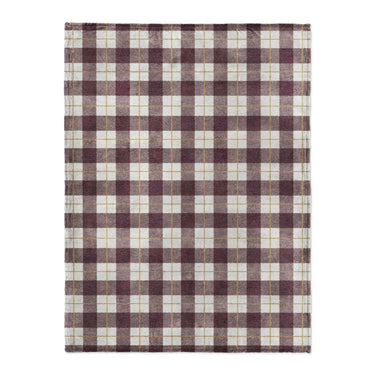 Wallace Plaid Maroon & Gold in Large (60" x 80") Size