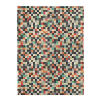 Pixel Mosaic Multicolor Earthtone in Large (60" x 80") Size