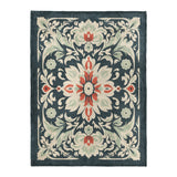 Eugina Seafoam & Navy in Large (60" x 80") Size