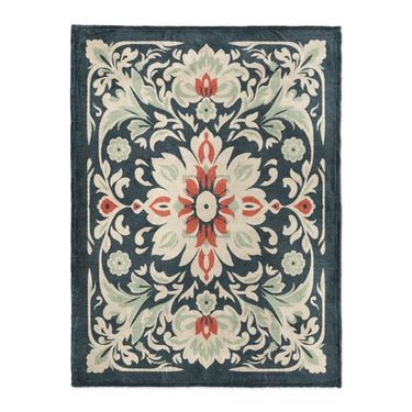 Eugina Seafoam & Navy in Large (60" x 80") Size