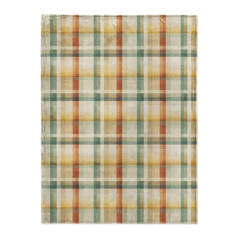 Madras Plaid Taupe Green in Large (60" x 80") Size