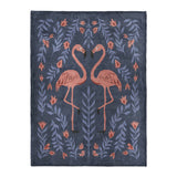 Flamingo Friends Navy in Large (60" x 80") Size
